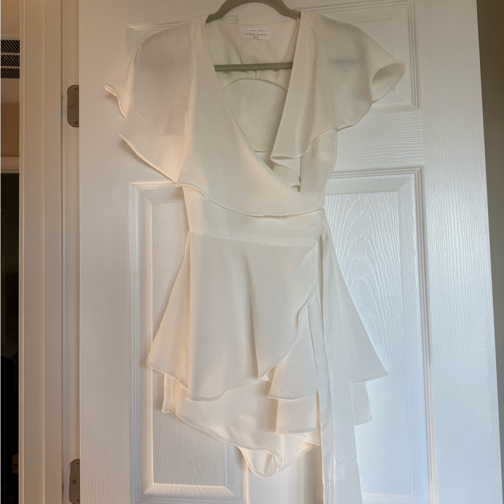American Threads Cream Wrap Romper